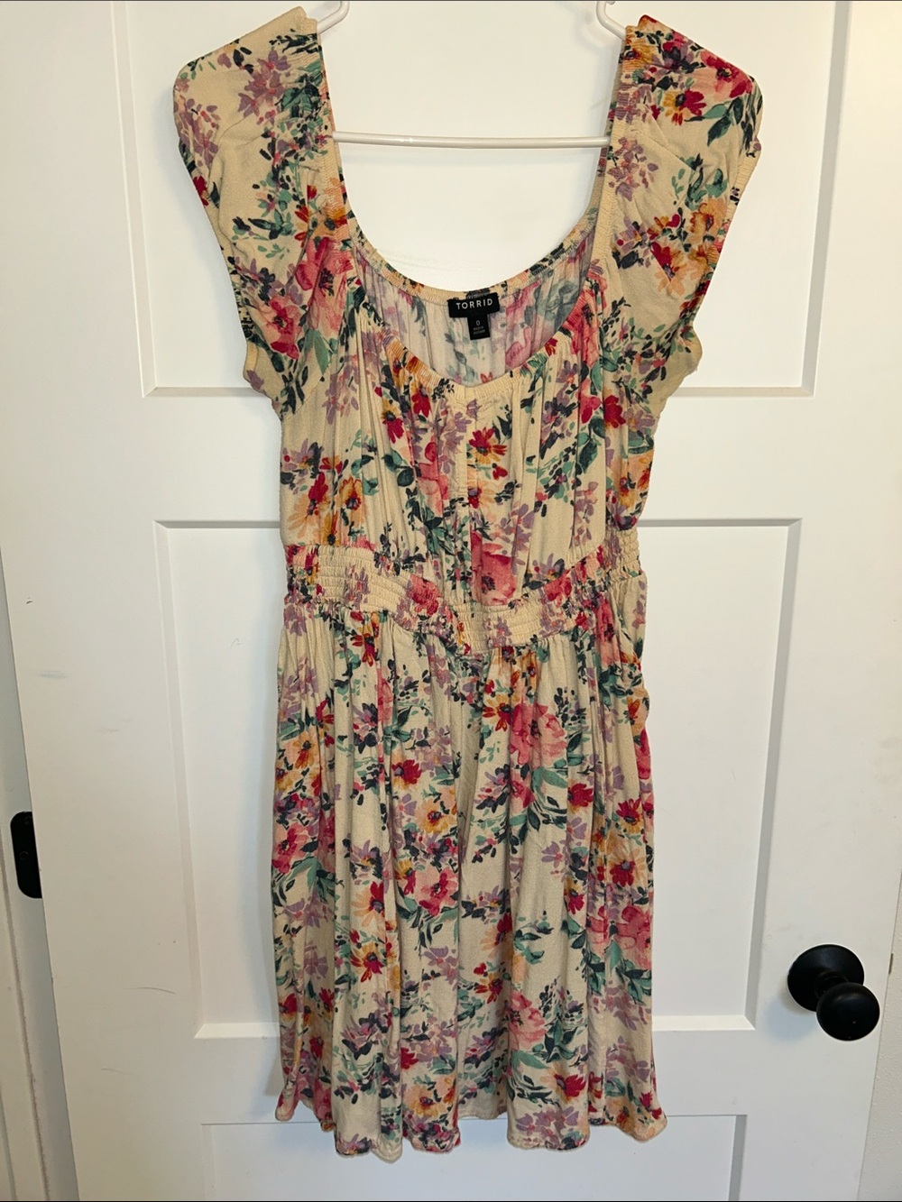 torrid Cream Floral Scoop-Neck Summer Dress